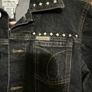 Calvin Klein denim studded jacket. Size small.